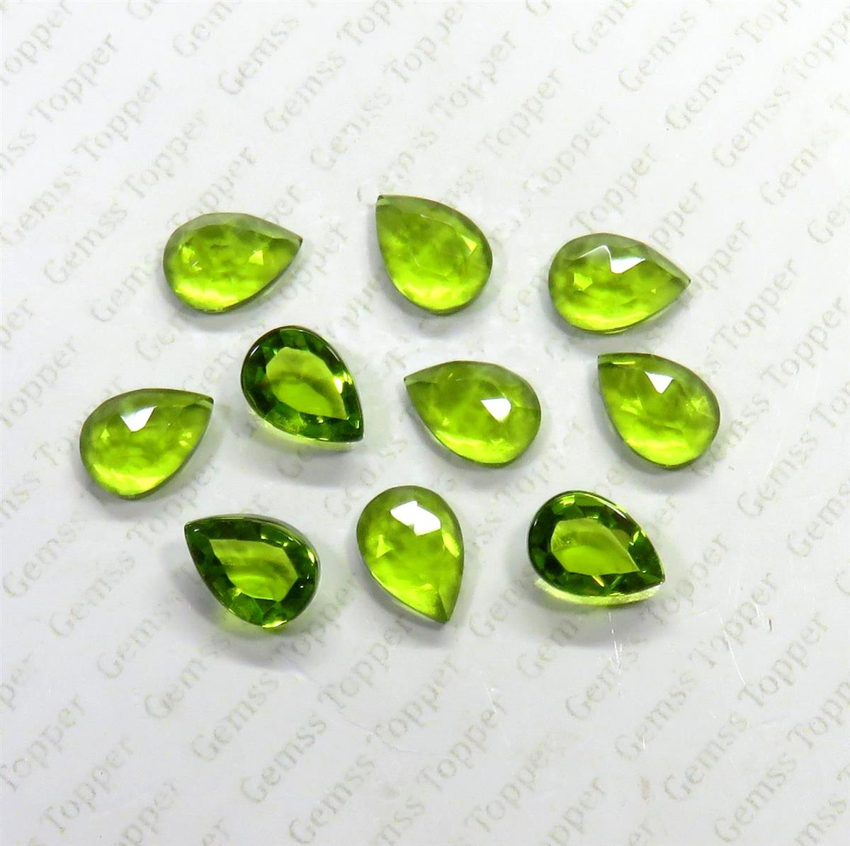 Peridot 6x9 mm Pear Rose Cut
